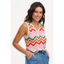SUGARHILL BRIGHTON Chaquetas Mujer Chaleco Sugarhill Rosy Cream Rainbow Chevron Stripes