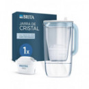 BRITA Jarra de Agua Filtrante de Cristal 2.5L Azul Incluye 1 Filtro Maxtra Pro