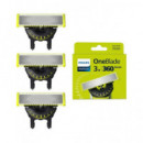 PHILIPS Recambio One Blade 360 Cabeza 3 Unidad QP430/60