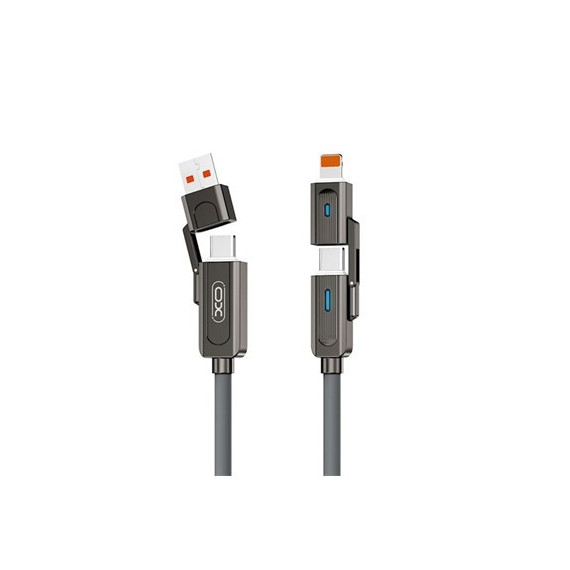 XO Cable Carga 4 en 1 Tipo C/ USB a a Tipo C/ Lightning NB275 60W 1MTR
