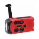 DENVER Radio Portatil Solar Am/fm con Dinamo y Linterna SCR-2010MK2 Roja