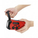 DENVER Radio Portatil Solar Am/fm con Dinamo y Linterna SCR-2010MK2 Roja