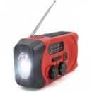 DENVER Radio Portatil Solar Am/fm con Dinamo y Linterna SCR-2010MK2 Roja