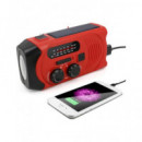 DENVER Radio Portatil Solar Am/fm con Dinamo y Linterna SCR-2010MK2 Roja