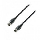 Adam Hall K3MIDI0150BLK Cable MIDI DIN 5 Pin 1,5Mtrs Negro