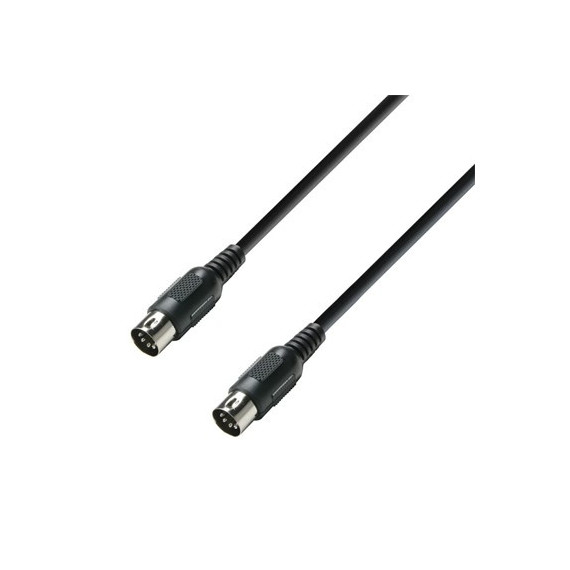 Adam Hall K3MIDI0150BLK Cable MIDI DIN 5 Pin 1,5Mtrs Negro