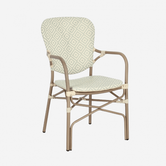 Silla de Jardín Apilable Selene- Estampado con Colores Neutros- Terrazza® -exterior  TERRAZZA COLLECTION