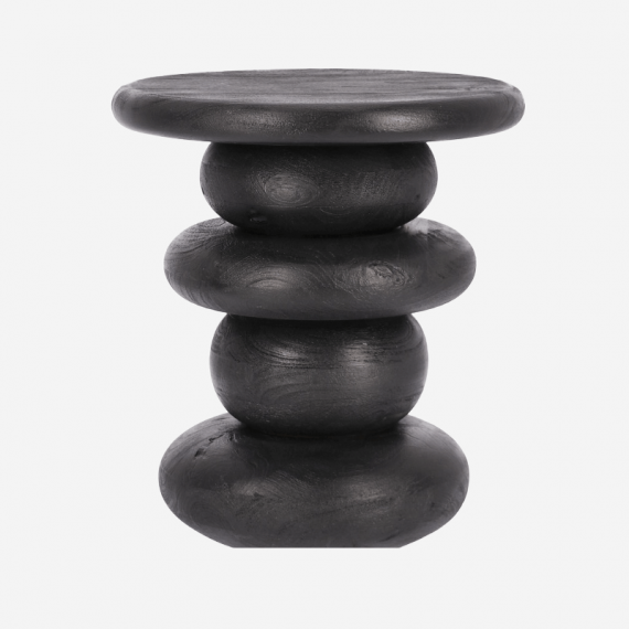 Mesa Auxiliar Redonda Geoforma- 40 Cm ø- Color Negro- Terrazza®- Interior y Exterior  TERRAZZA COLLECTION