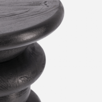 Mesa auxiliar redonda GEOFORMA- 40 cm Ø- Color negro- Terrazza®- Interior y Exterior