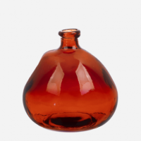 Jarrón Macetero Decorativo Kryos- Vidrio Reciclado- 20 X 23 Cm- Color Rojo- Decoración Interior- Terrazza®  TERRAZZA COLLECTION