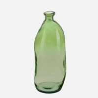 Jarrón Macetero Decorativo Kryos- Vidrio Reciclado- 13 X 35 Cm- Color Verde- Decoración Interior- Terrazza®  TERRAZZA COLLECTION