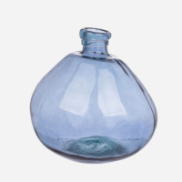 Jarrón Macetero Decorativo Kryos- Vidrio Reciclado- 31X32 Cm- Color Azul- Decoración Interior- Terrazza®  TERRAZZA COLLECTION