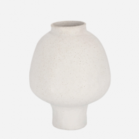 Jarrón Macetero Decorativo Kamares- Cerámica- 25 X 32 Cm- Color Blanco Mate- Decoración Interior- Terrazza®  TERRAZZA COLLECTION