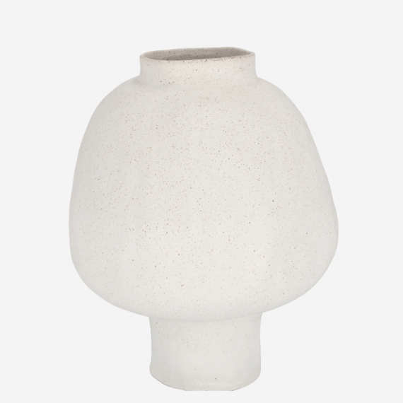 Jarrón Macetero Decorativo Kamares- Cerámica- 31,5 X 40CM- Color Blanco Mate- Decoración Interior- Terrazza®  TERRAZZA COLLECTIO