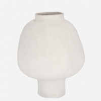 Jarrón Macetero Decorativo Kamares- Cerámica- 31,5 X 40CM- Color Blanco Mate- Decoración Interior- Terrazza®  TERRAZZA COLLECTIO