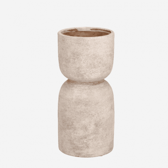 Jarrón Macetero Decorativo Nomada- Terracota Natural- 12,5 X 27 Cm- Color Natural- Decoración Interior- Terrazza®  TERRAZZA COLL