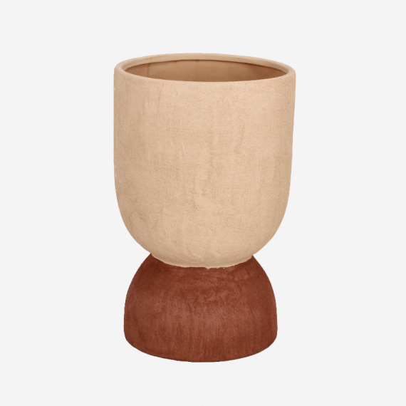 Jarrón Macetero Decorativo Nomada- Terracota Natural- 20,5 X 32 Cm- Color Marrón Natural- Decoración Interior- Terrazza®  TERRAZ