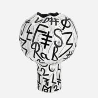 Jarrón Macetero Decorativo Metric- Metal Artesanal- 31 X 43 Cm- Color Blanco- Decoración Interior- Terrazza®  TERRAZZA COLLECTIO