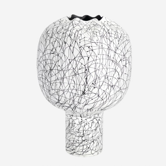 Jarrón Macetero Decorativo Boreal- Metal Artesanal- 34,5 X 50 Cm- Color Blanco- Decoración Interior- Terrazza®  TERRAZZA COLLECT