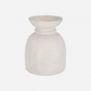 Jarrón Macetero Decorativo Kamares- Cerámica- 19 X 24 Cm- Color Blanco Mate- Decoración Interior- Terrazza®  TERRAZZA COLLECTION