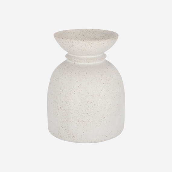 Jarrón Macetero Decorativo Kamares- Cerámica- 19 X 24 Cm- Color Blanco Mate- Decoración Interior- Terrazza®  TERRAZZA COLLECTION