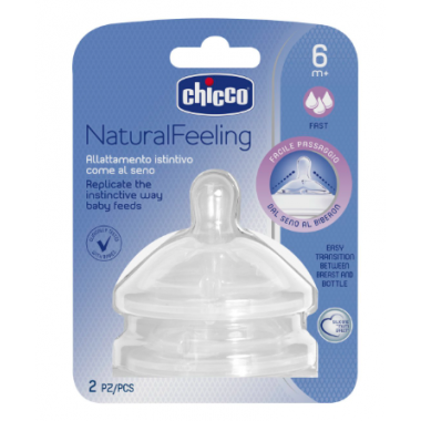CHICCO Tetina Natural Feeling  Flujo Rapido 6M+
