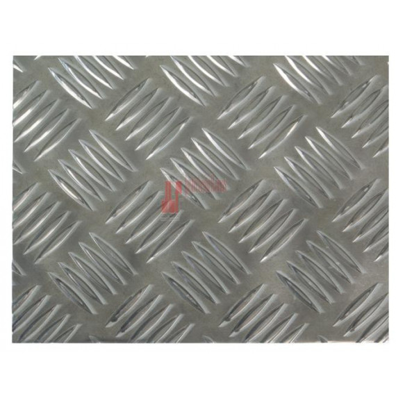 Chapa Damero Aluminio Natural - Dimensión 500 X 500 Mm