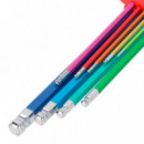 Juego Llaves Allen Colores Hexagonales Bola PAMACON 9 Pcs