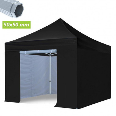 Carpa Profesional HEX.50 con Paredes Negra DONNA GARDEN 3X3 Metros