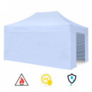 Carpa Profesional HEX.50 con Paredes Blanca DONNA GARDEN 4X6 Metros