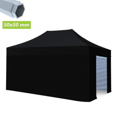 Carpa Profesional HEX.50  con Paredes Negra DONNA GARDEN 4X6 Metros