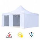 Carpa Profesional HEX.50 con Paredes Blanca DONNA GARDEN 5X5 Metros