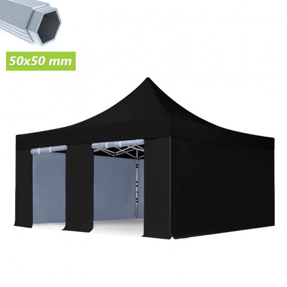 Carpa Profesional con Paredes HEX.50 Negra DONNA GARDEN 5X5 Metros