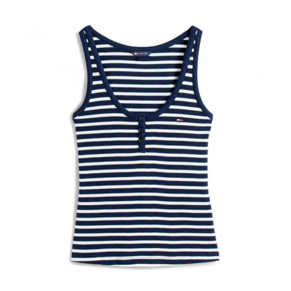 Camiseta Slim sin Mangas de Cuello Henley  TOMMY HILFIGER