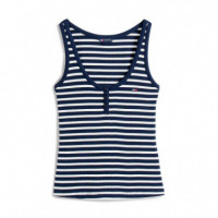 Camiseta Slim sin Mangas de Cuello Henley  TOMMY HILFIGER