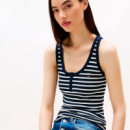 Camiseta Slim sin Mangas de Cuello Henley  TOMMY HILFIGER