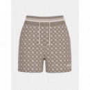 Pantalón Corto Estampado en Efecto Neopreno de GUESS