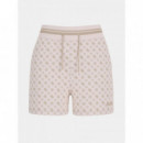 Pantalón Corto Estampado en Efecto Neopreno de GUESS