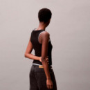 Camiseta de Tirantes de Canalé de Algodón con Insignia  CALVIN KLEIN