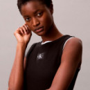 Camiseta de Tirantes de Canalé de Algodón con Insignia  CALVIN KLEIN