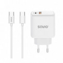 SAVIO Cargador Pared LA-10 30W Blanco con Cable