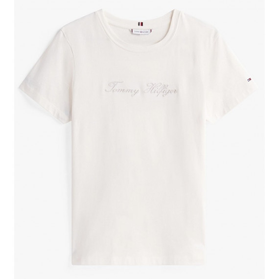TOMMY HILFIGER - Lurex Script Reg C-nk Ss Tee - YA8 - F|WW0WW47210/YA8