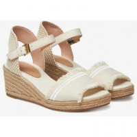 TOMMY HILFIGER - Fringe Canvas Medium Wedge - Acj - F|FW0FW08879/ACJ