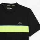 Tee-shirt Noir/jaune Fluo  LACOSTE