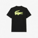 Tee-shirt Noir/jaune Fluo  LACOSTE