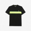Tee-shirt Noir/jaune Fluo  LACOSTE