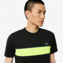 Tee-shirt Noir/jaune Fluo  LACOSTE