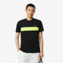 Tee-shirt Noir/jaune Fluo  LACOSTE