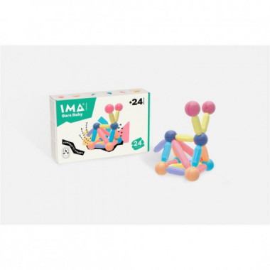 Construcción Magnética Ima Bars Baby 24 Piezas  BRAINTOYS