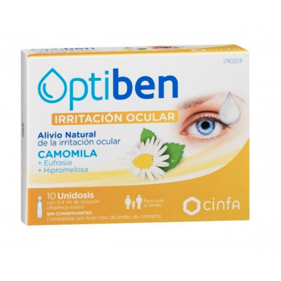OPTIBEN Irritacion Ocular+ 10 Monodosis 0,5 Ml
